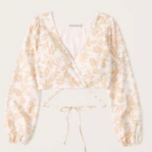 HOST PICK 🎉 🆕 ABERCROMBIE & FITCH Floral Linen Wrap Cropped Top